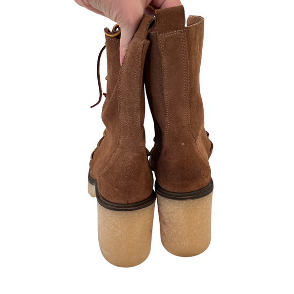 Free people Dylan Lace up boots Chunky Heel Women Size US10/EU40 - Picture 9 of 14